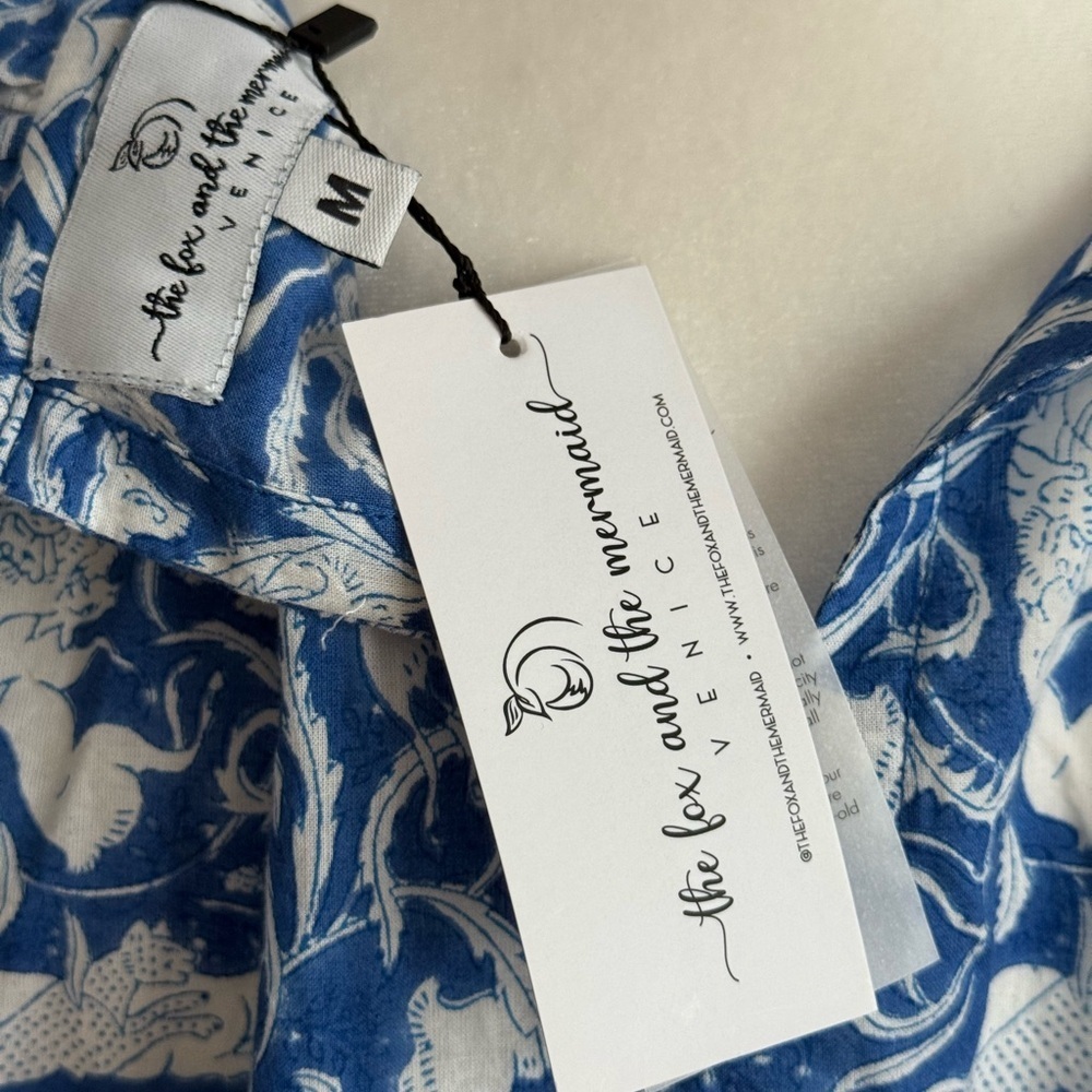 The Fox and the Mermaid Blue Calla Ruffle Dress Size M - Picture 11 of 13